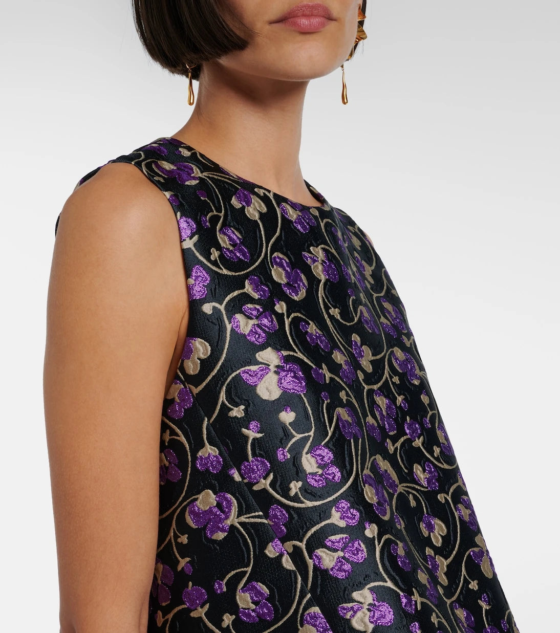 La DoubleJ - La Scala feather-trimmed jacquard top