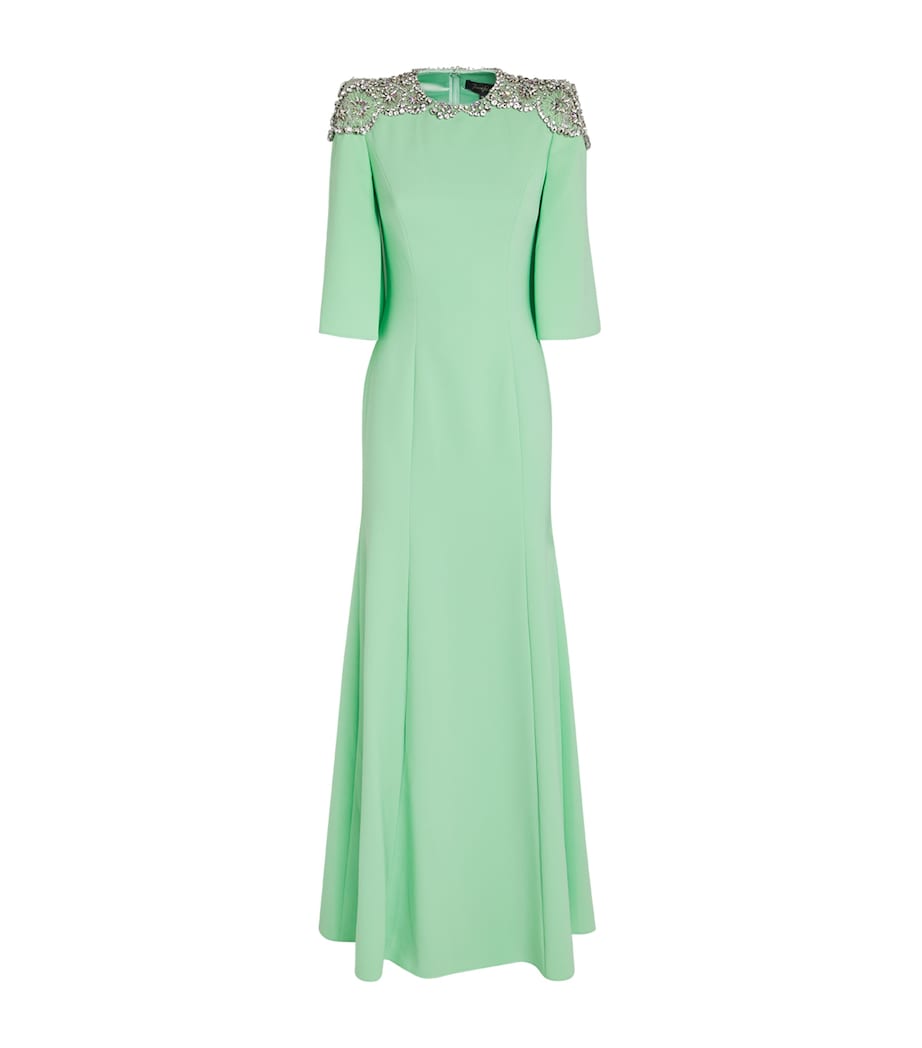 Jenny Packham Green Embellished Daza Maxi Dress