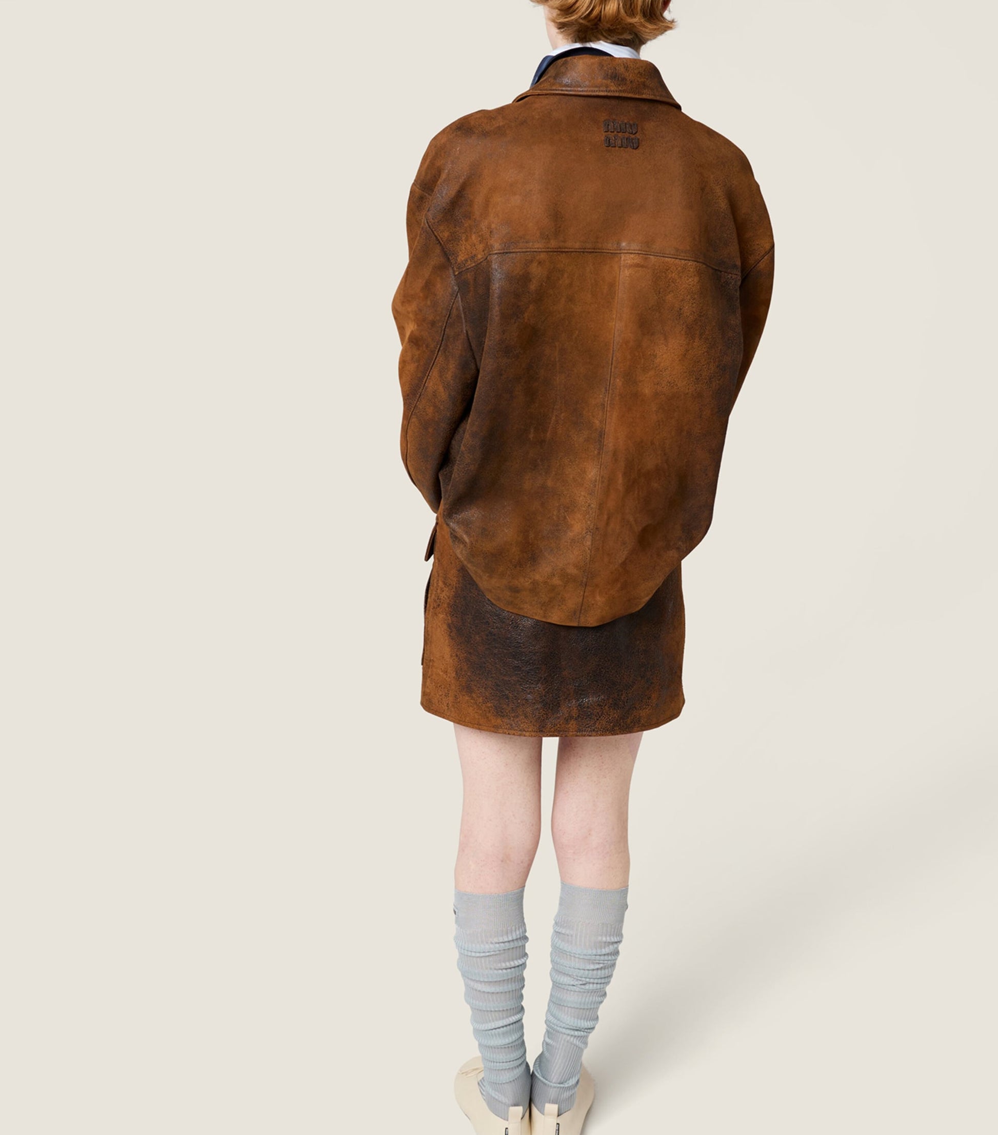 Miu Miu Brown Waxed Suede Jacket