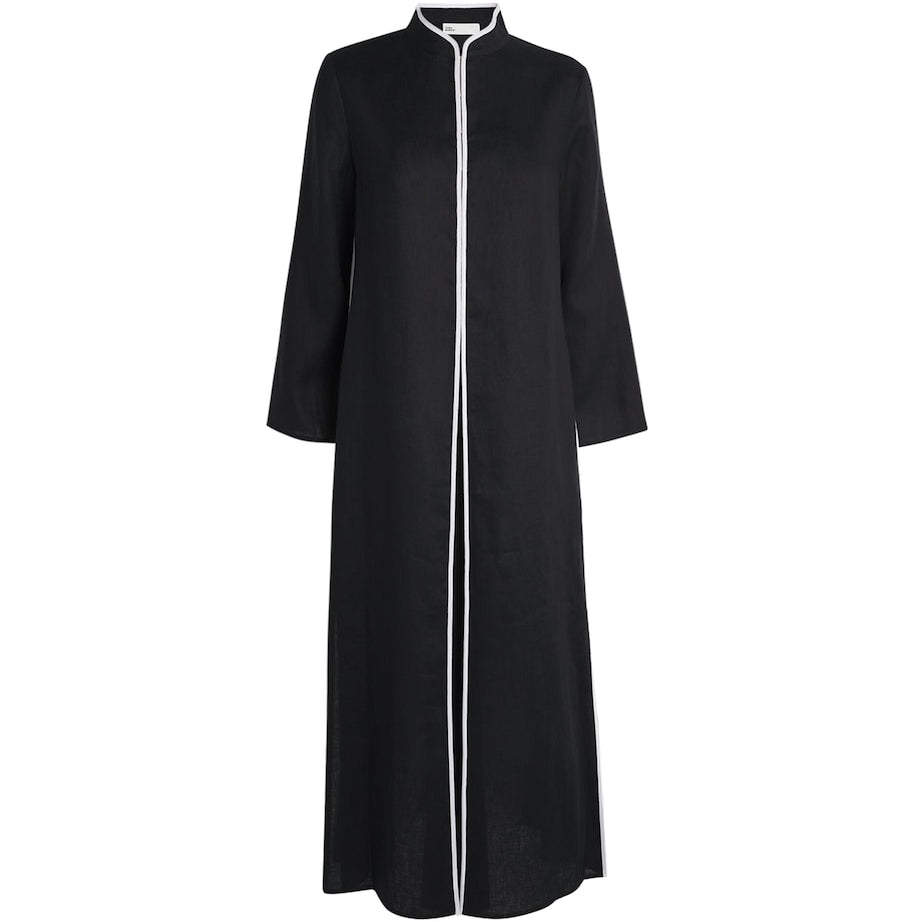 Tory Burch Multi Linen Silk-Trim Kaftan