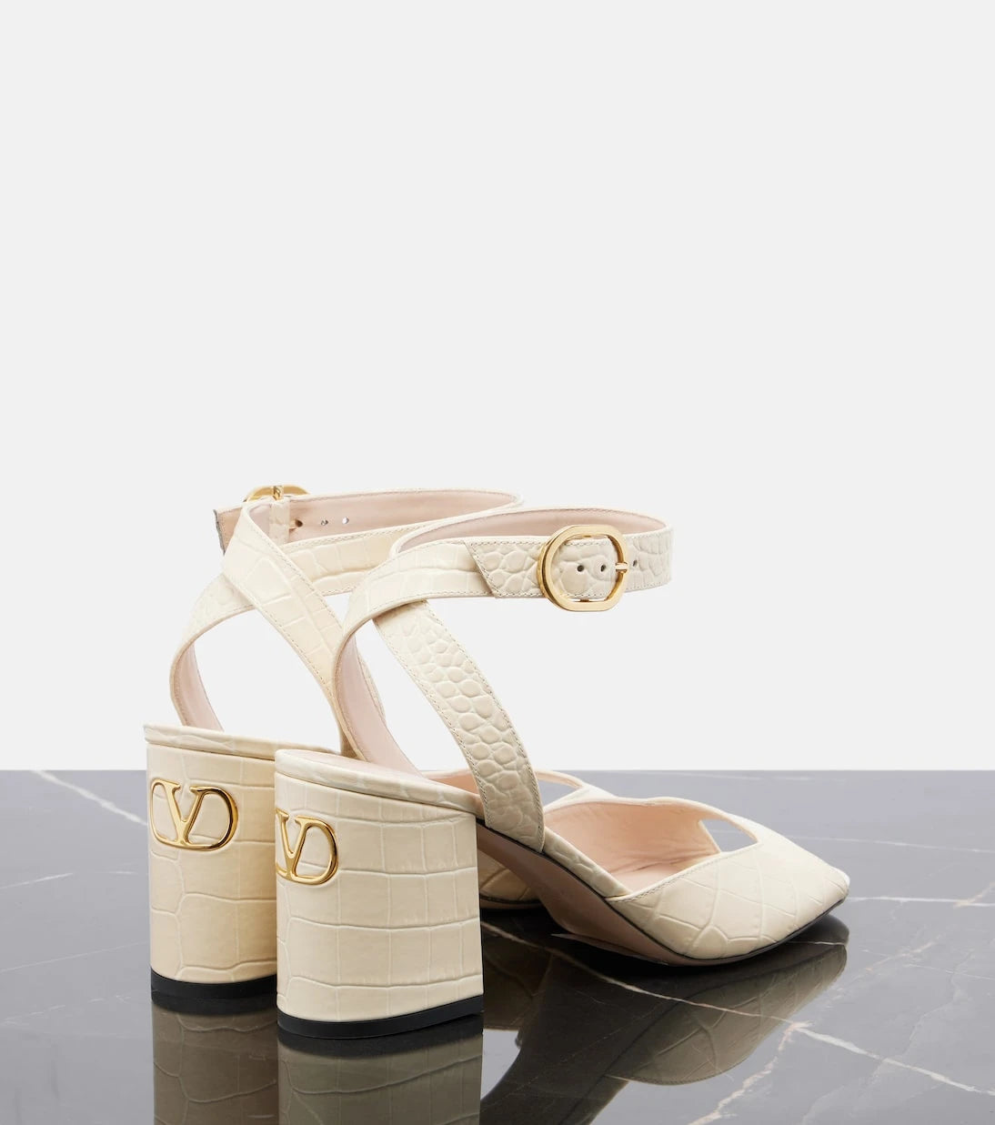Valentino Garavani - Fawcette croc-effect leather sandals