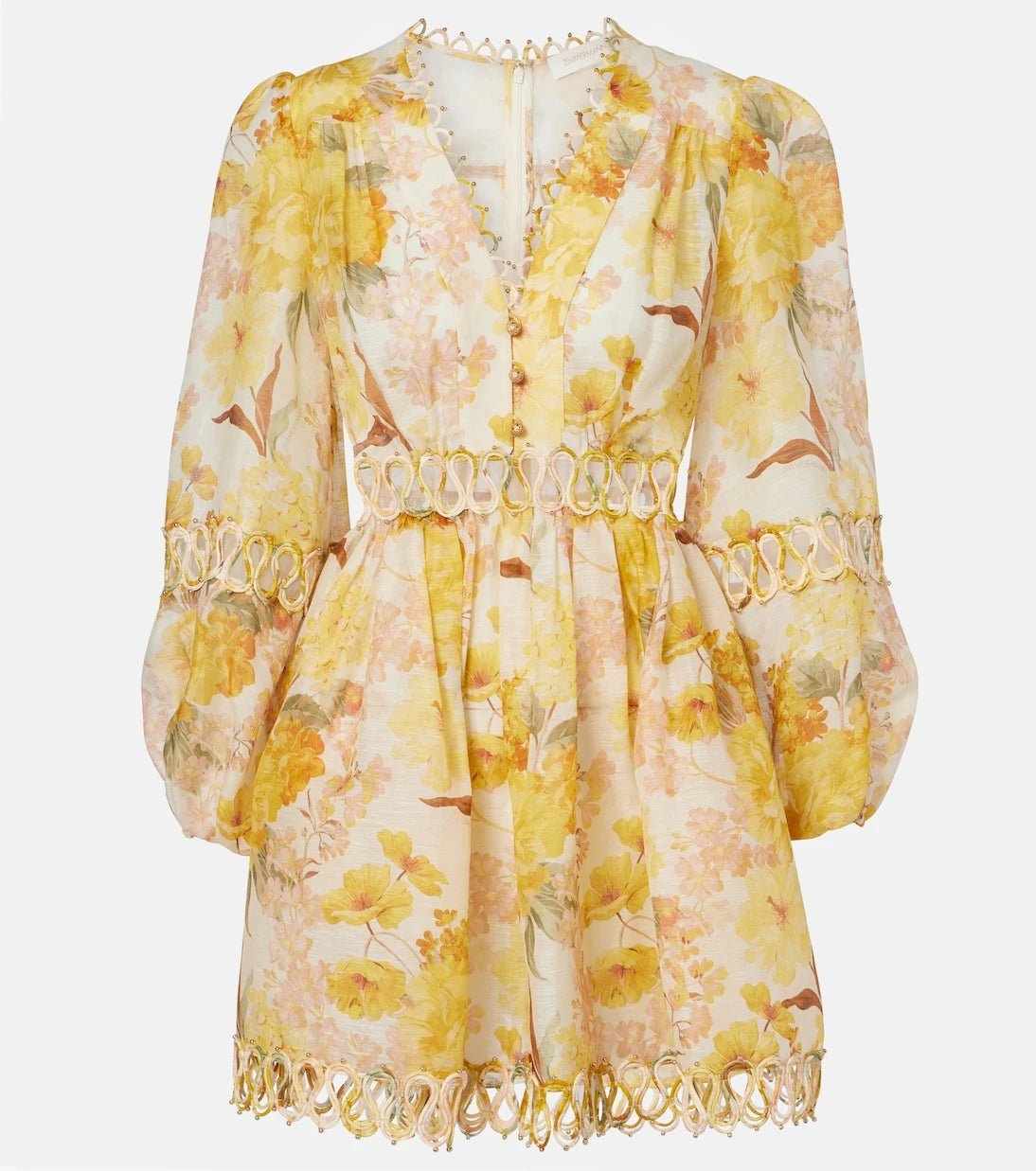 Zimmermann - Como floral linen and silk minidress