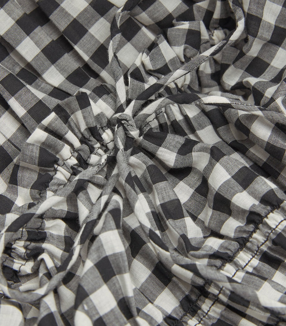 DÔEN Multi Organic Cotton Gingham Ischia Midi Dress