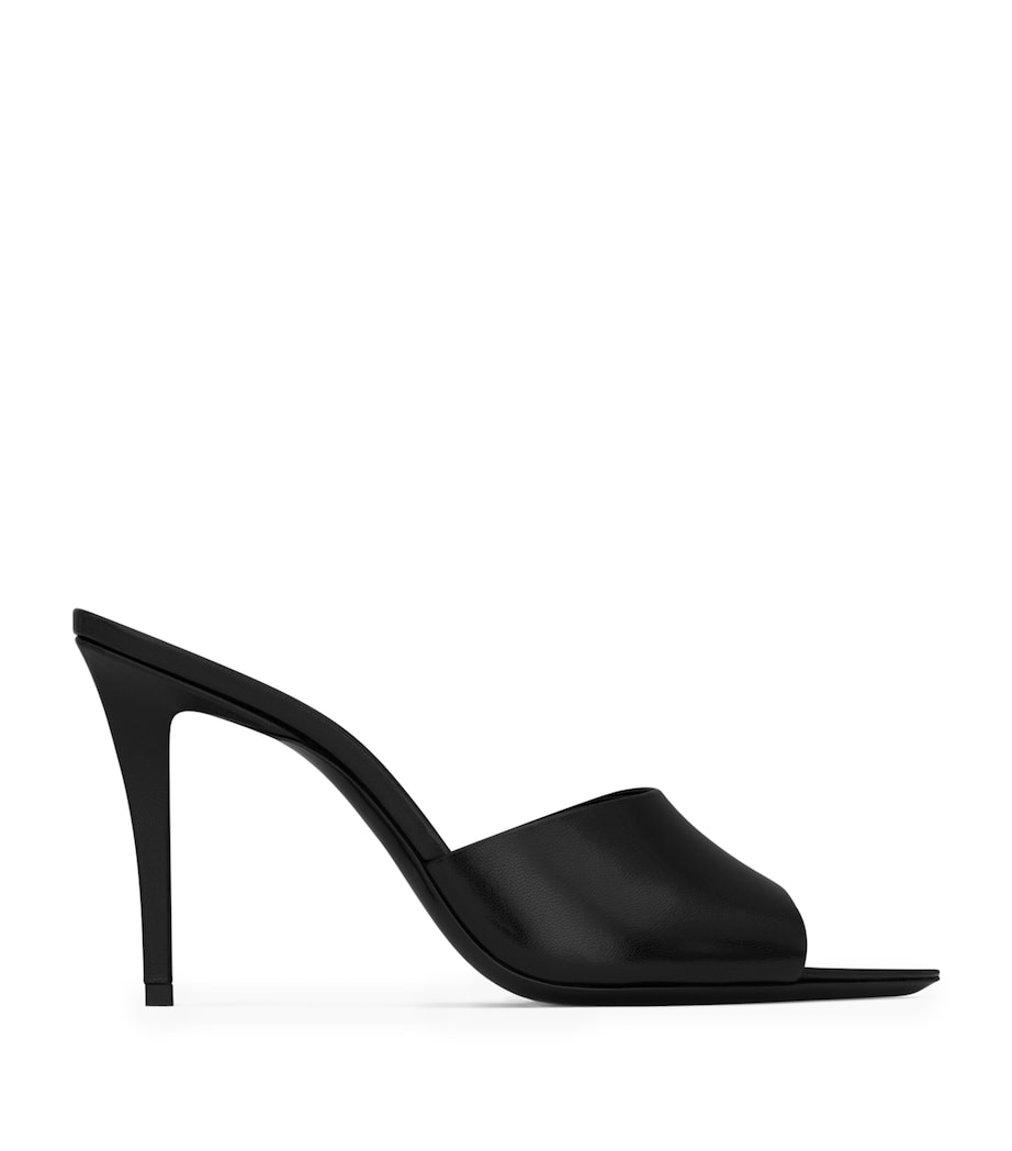 Black Leather Romy Mules 90