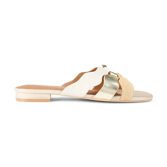 Kurt Geiger London Kadın Deri Düz Tabanlı Sun Wave Flat Sandalet