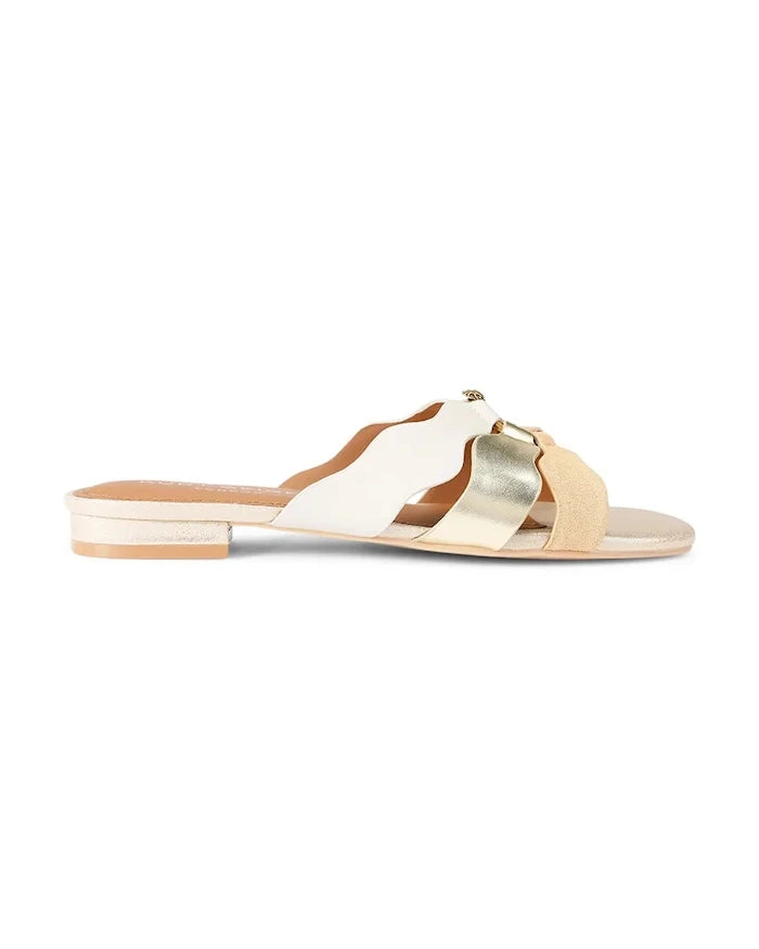 Kurt Geiger London чехли обувки с равна подметка дамски кожени Sun Wave Flat Sandal
