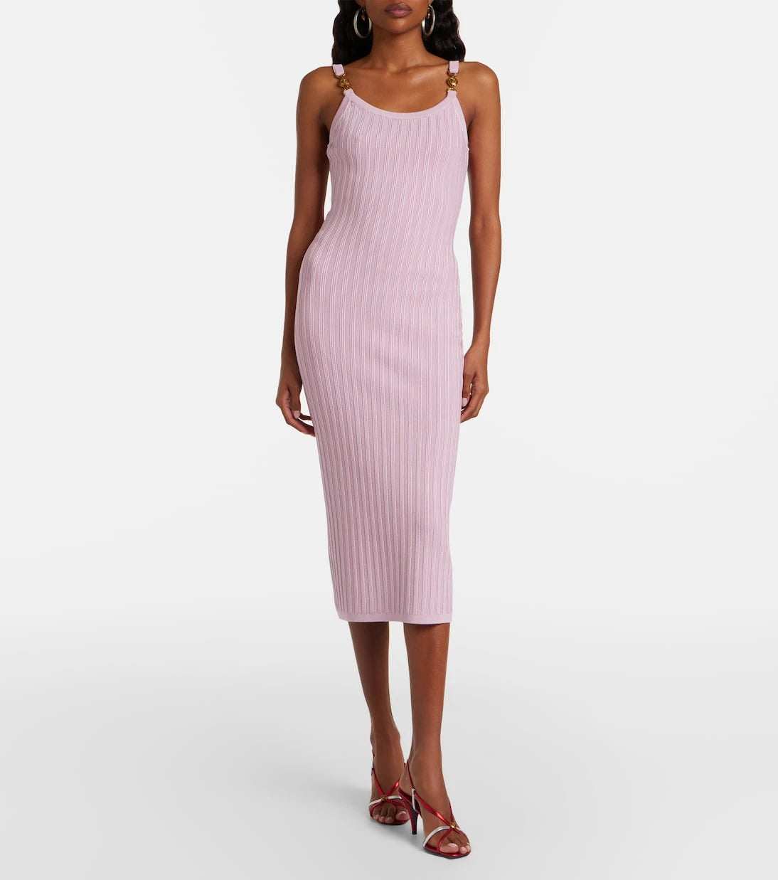 Versace - Medusa ribbed-knit midi dress