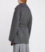 Max Mara Grey Camel Hair Belted Coat
