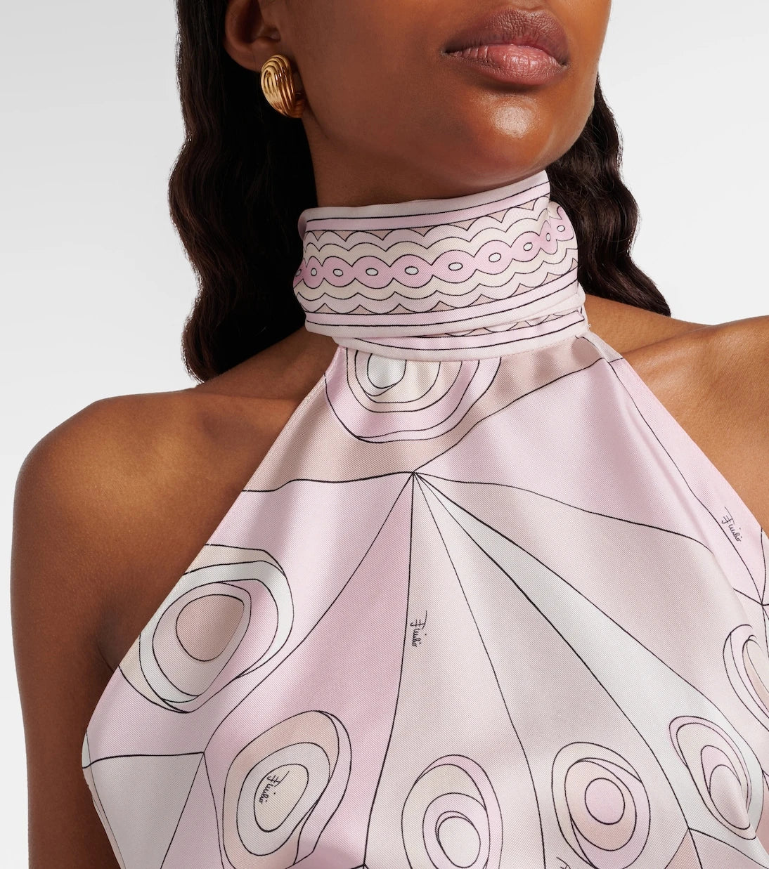 Pucci - Occhi silk twill top
