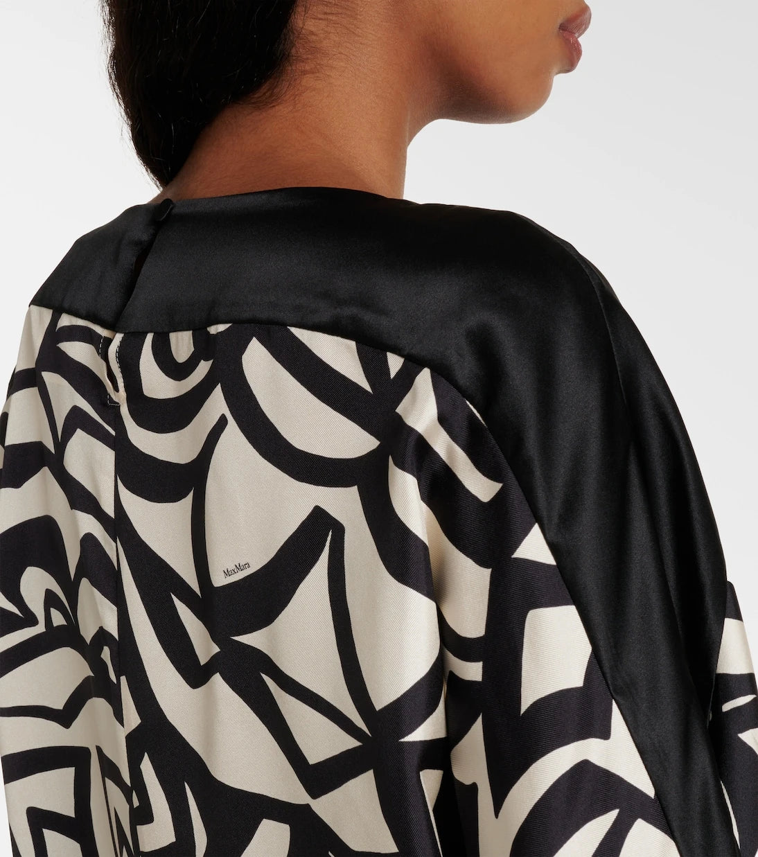 Max Mara - Quaglia printed silk satin top