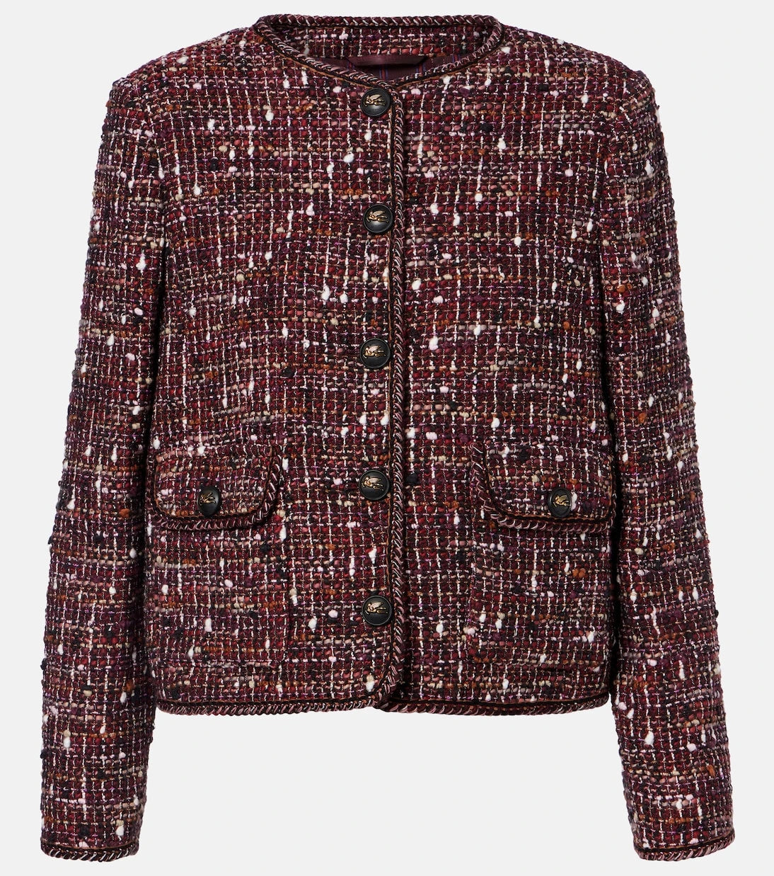 Etro - جاكيت بوكليه قصير من مزيج القطن