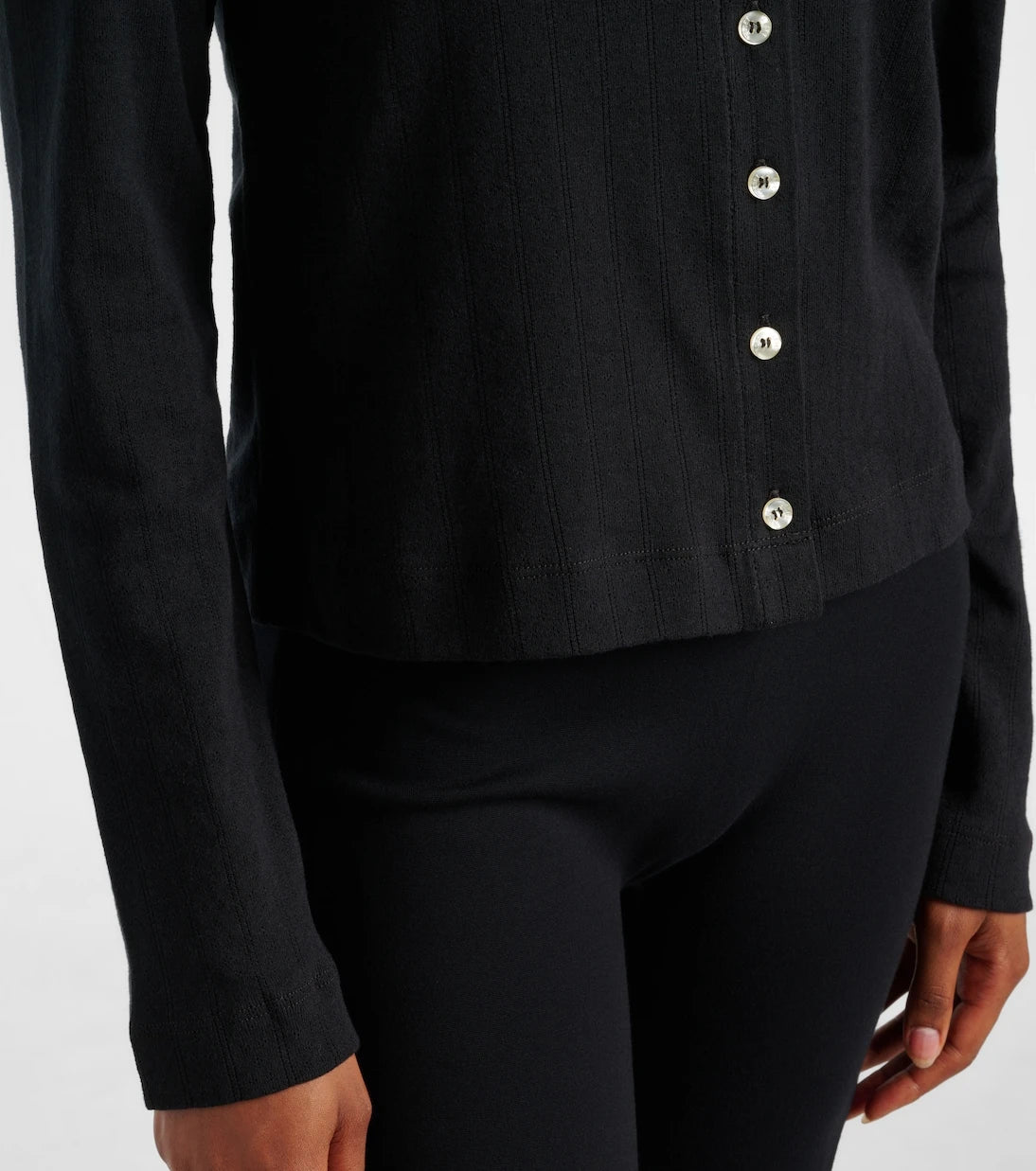 Leset - Pointelle cotton cardigan