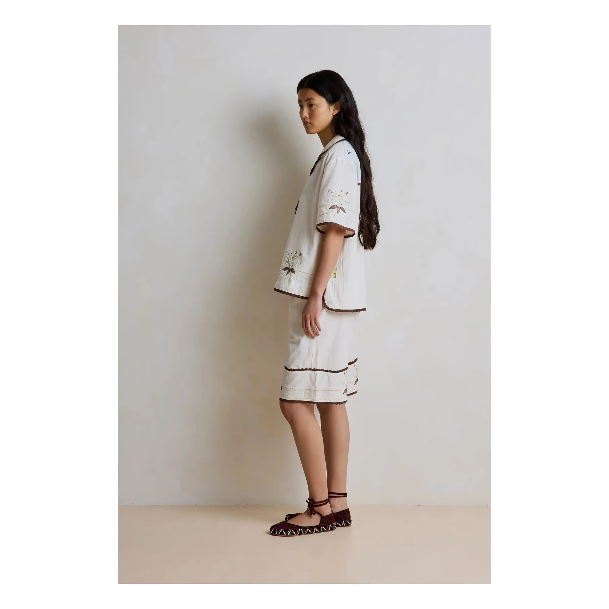 Hod - Cotton Capri shirt | Cream
