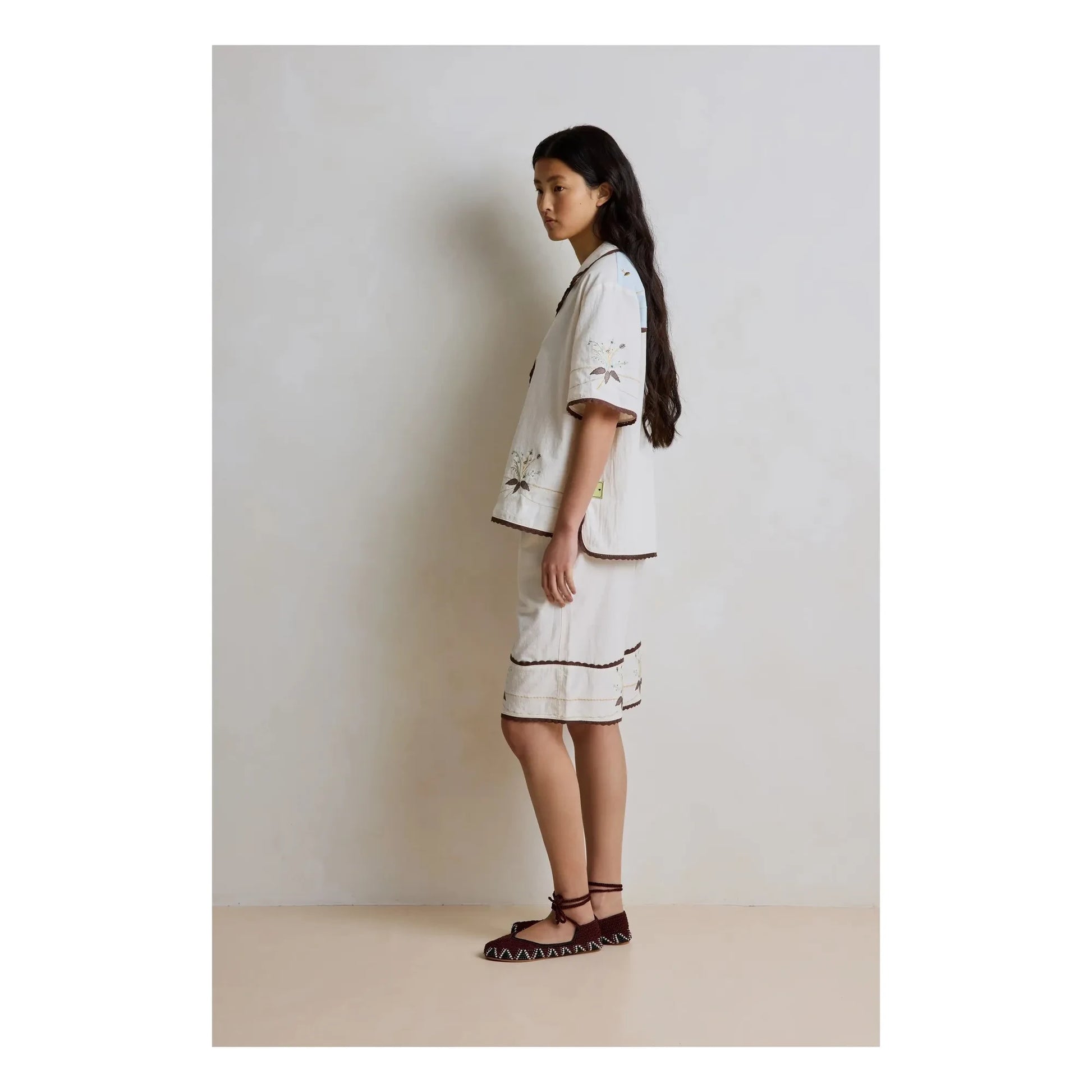 Hod - Cotton Capri shirt | Cream