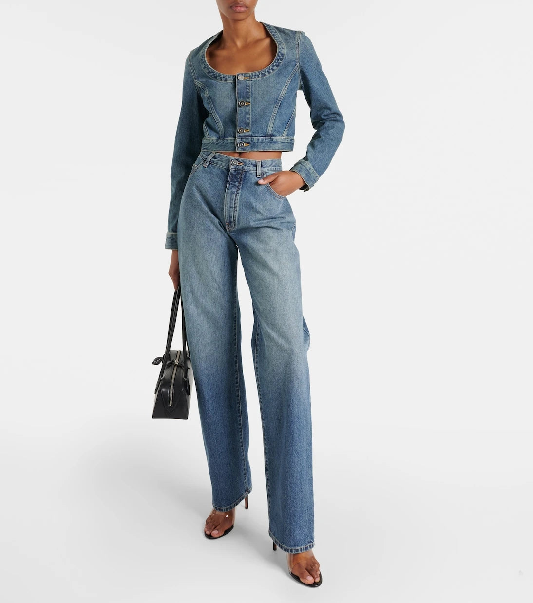 Alaïa - Cropped denim jacket