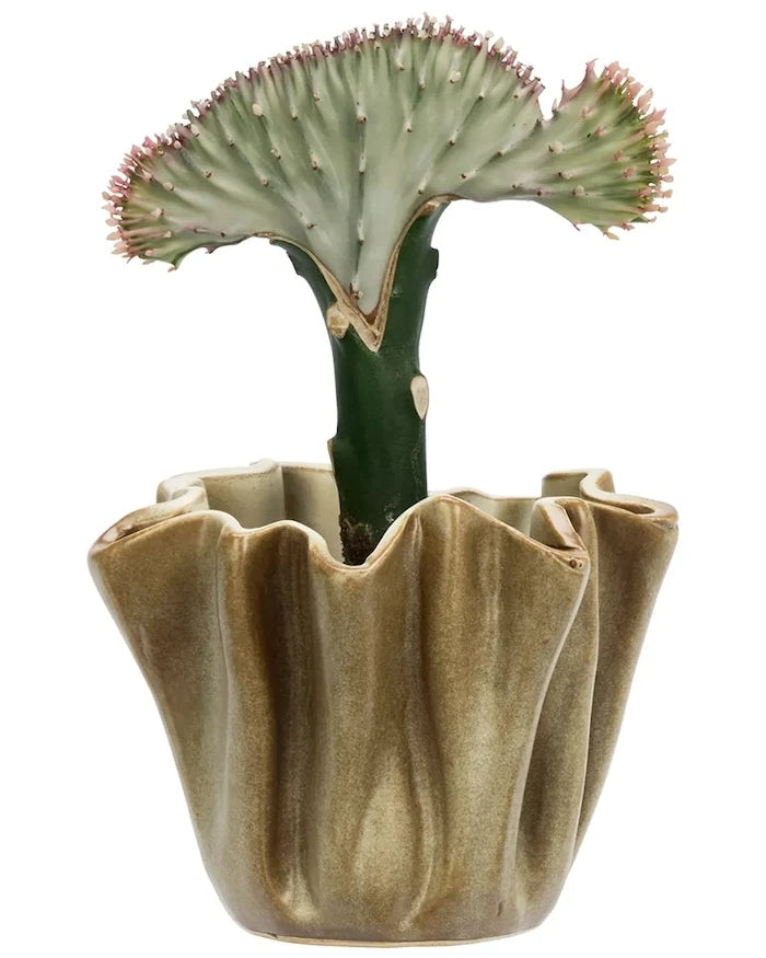 Madam Stoltz Dekoratif Seramik Saksı Kapağı 14 x 12 cm