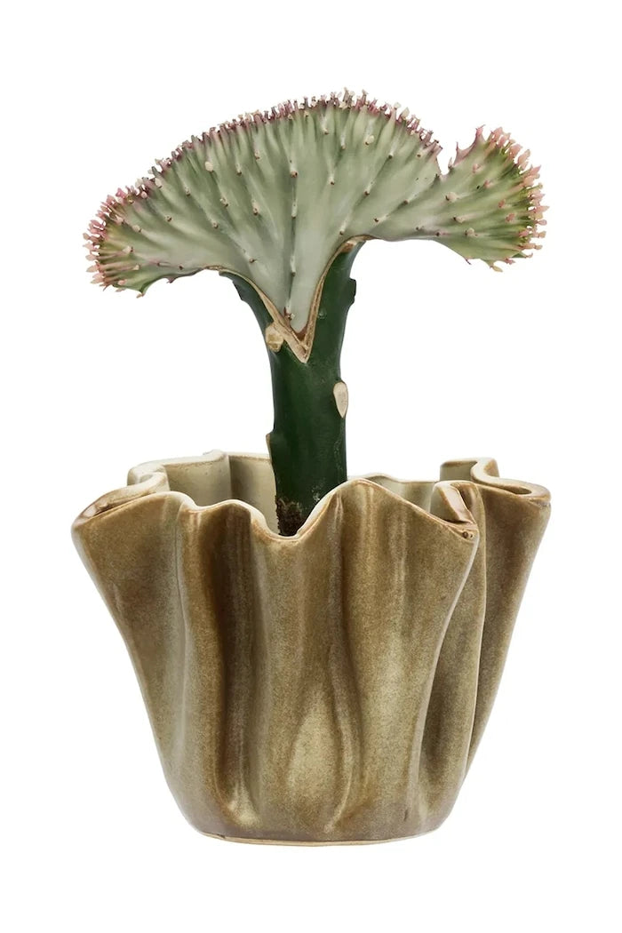 Madam Stoltz Dekoratif Seramik Saksı Kapağı 14 x 12 cm