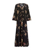 Brown Floral Diana Midi Dress