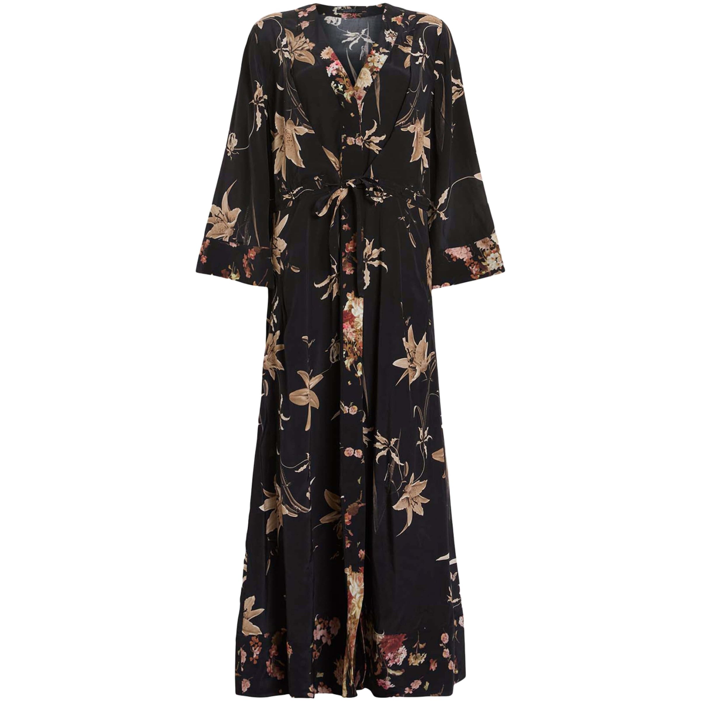 Brown Floral Diana Midi Dress