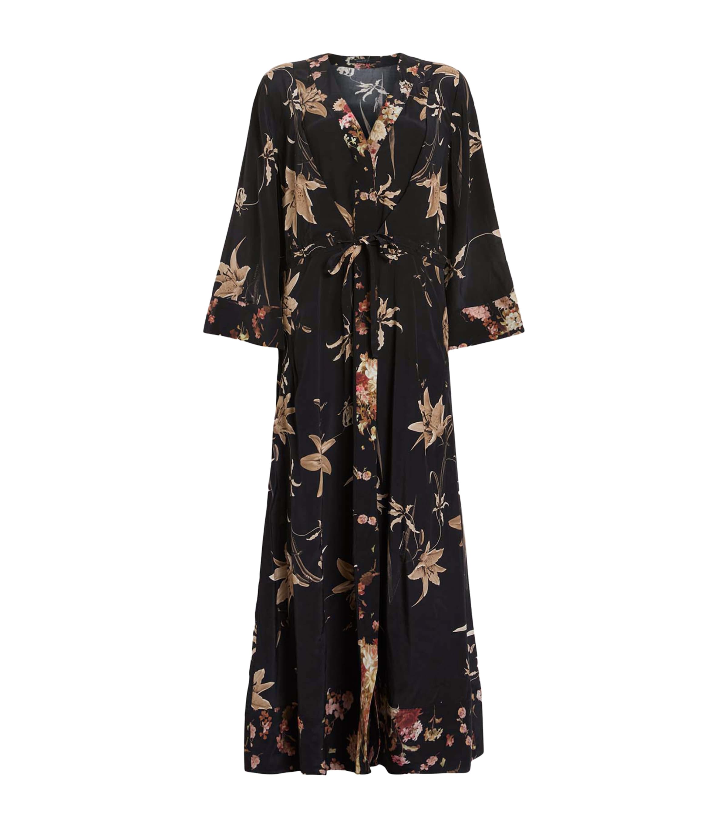 Brown Floral Diana Midi Dress