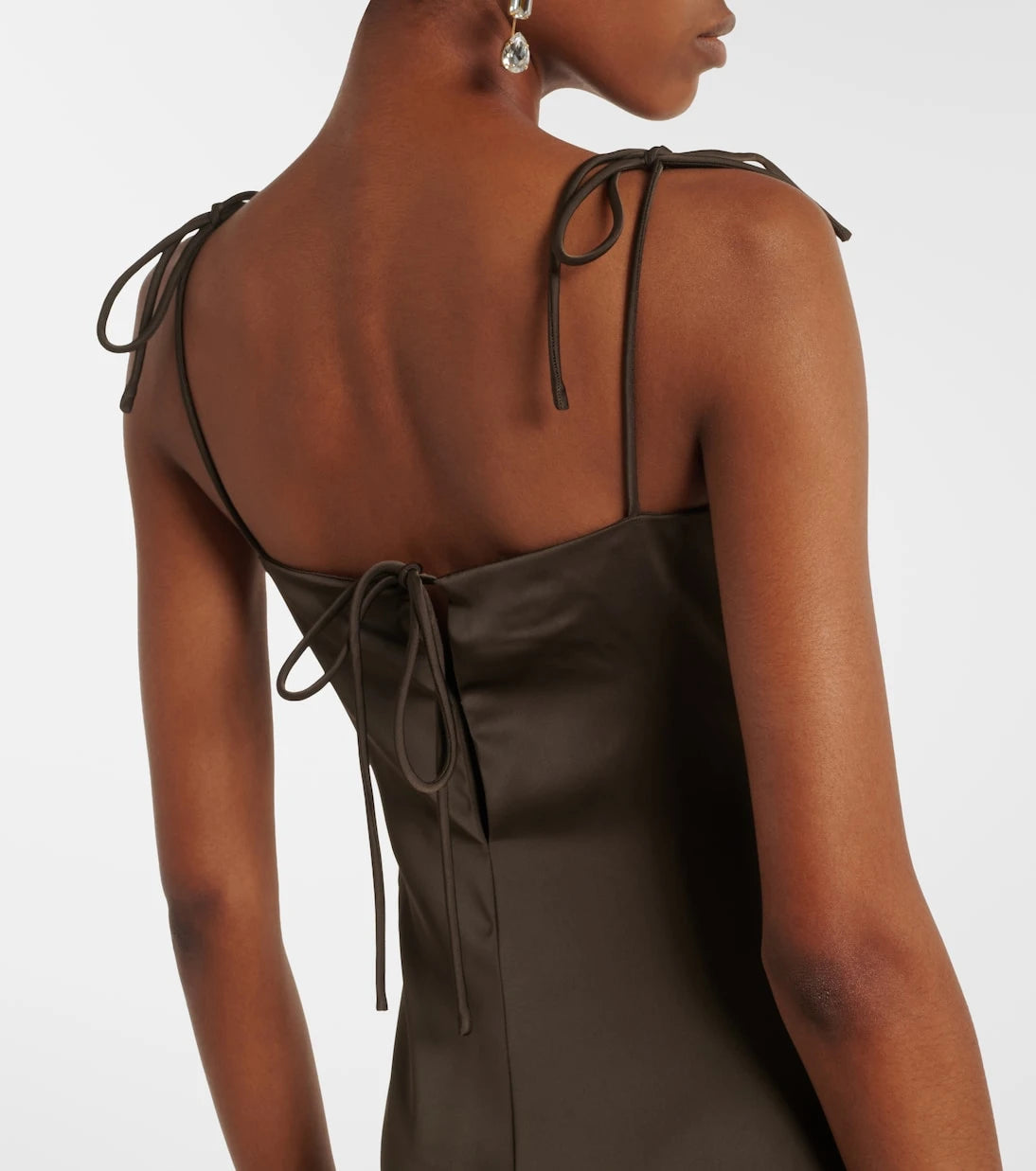 Rotate - Ruched satin maxi dress