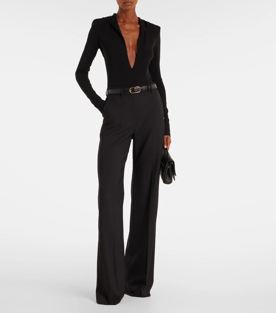 Mugler - Hooded jersey bodysuit