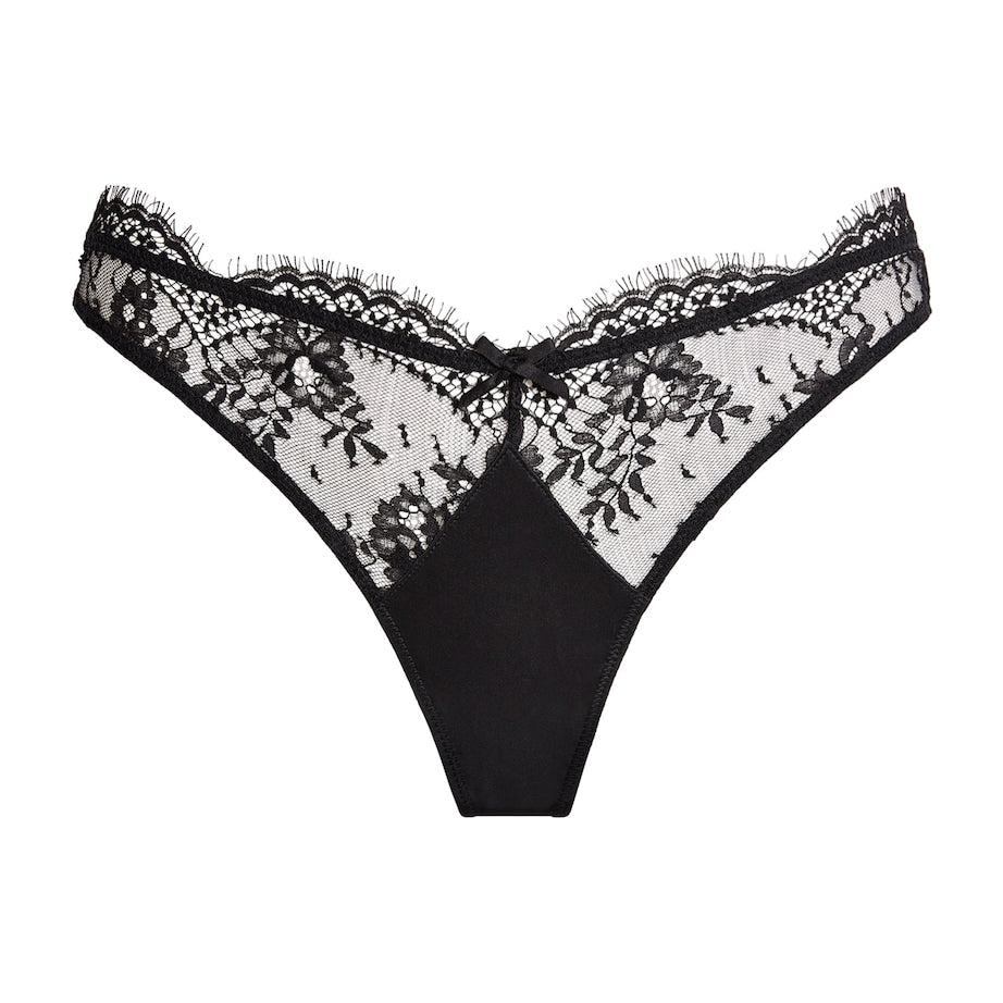 Fleur Du Mal Black Lace Frankie Thong
