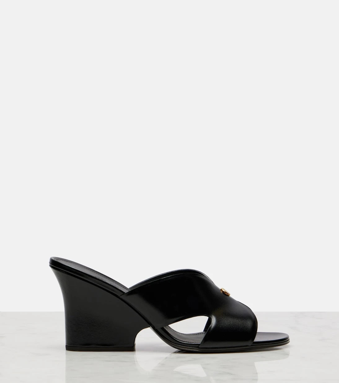Loro Piana - Vera 80 leather wedge mules