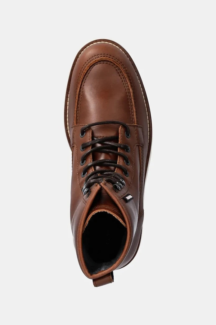 Кожени обувки Tommy Hilfiger TH AMERICAN PREM CHECK LTH BOOT