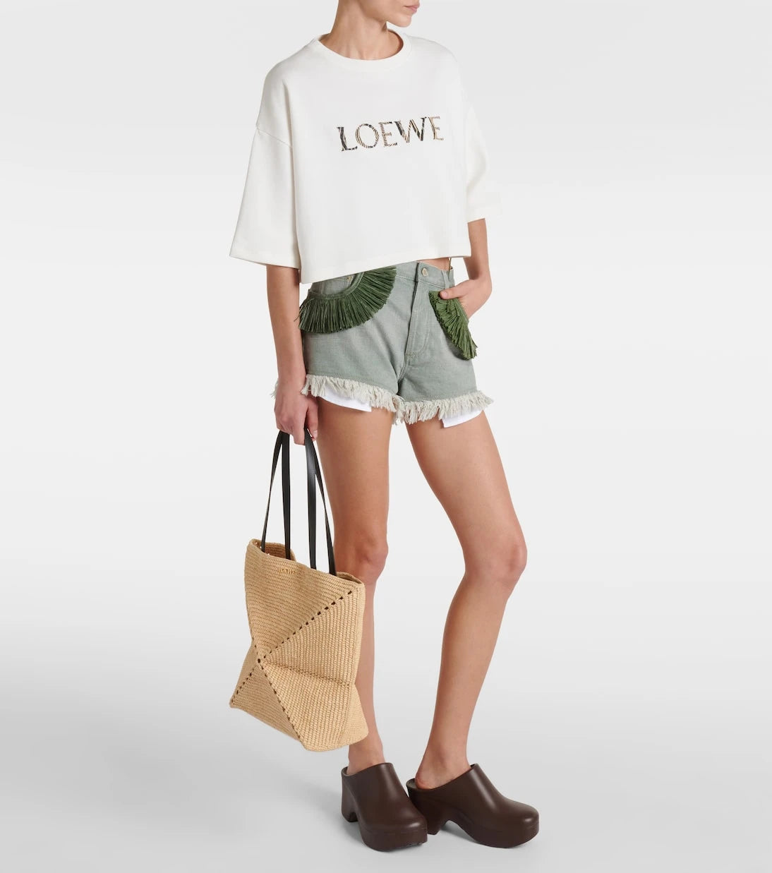 Loewe - حقيبة توتس باولا إيبيزا بازل فولد متوسطة الحجم