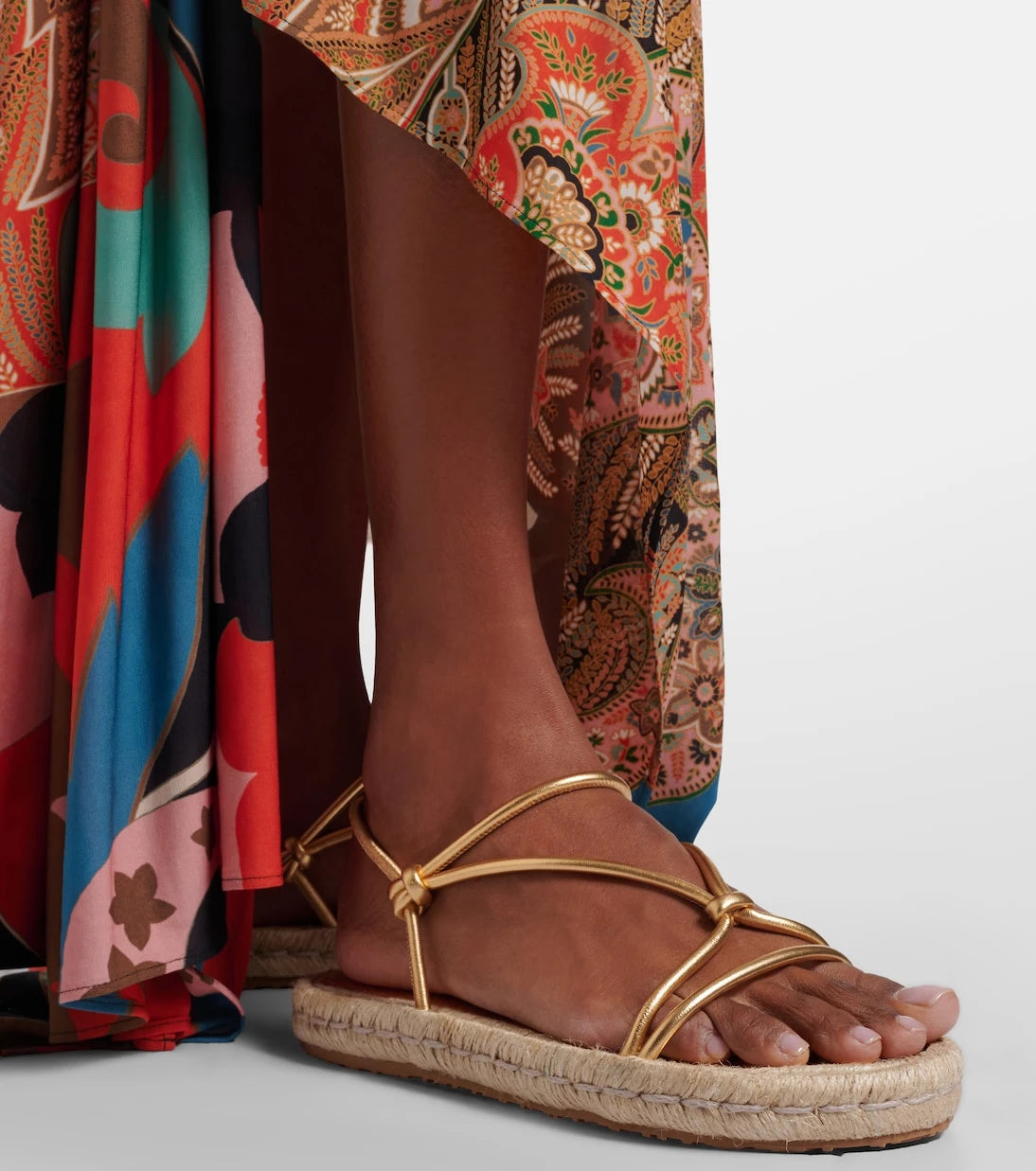 Gianvito Rossi - Bali metallic leather espadrille sandals