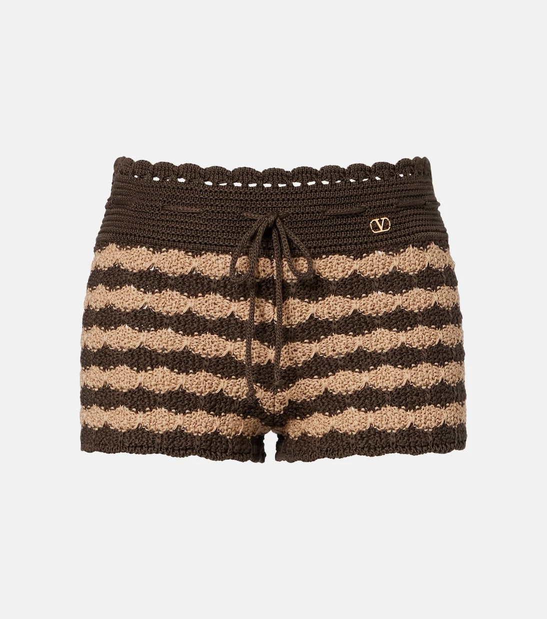 Valentino - Striped knitted cotton shorts