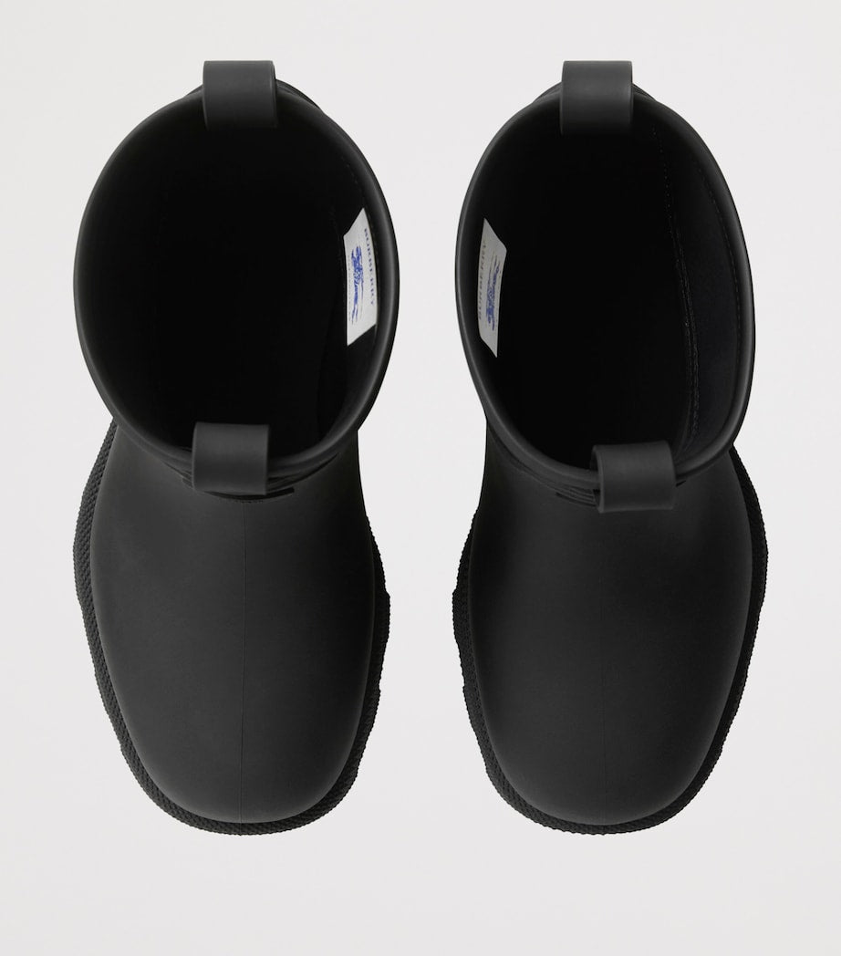 Burberry Black Rubber Nova Check Rain Boots