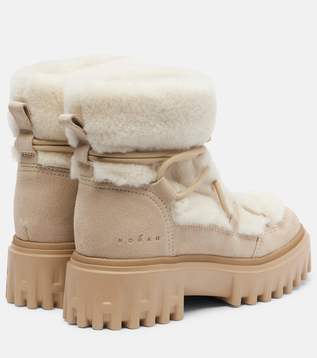 Hogan - Hogan H700 shearling-trimmed suede ankle boots
