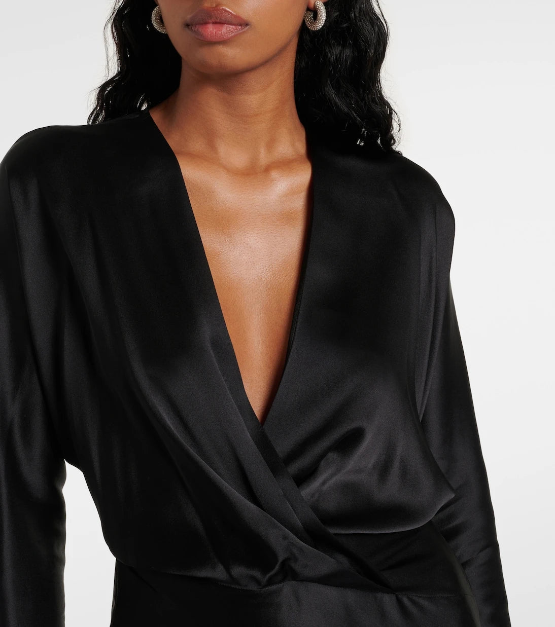 The Sei - Silk satin wrap minidress