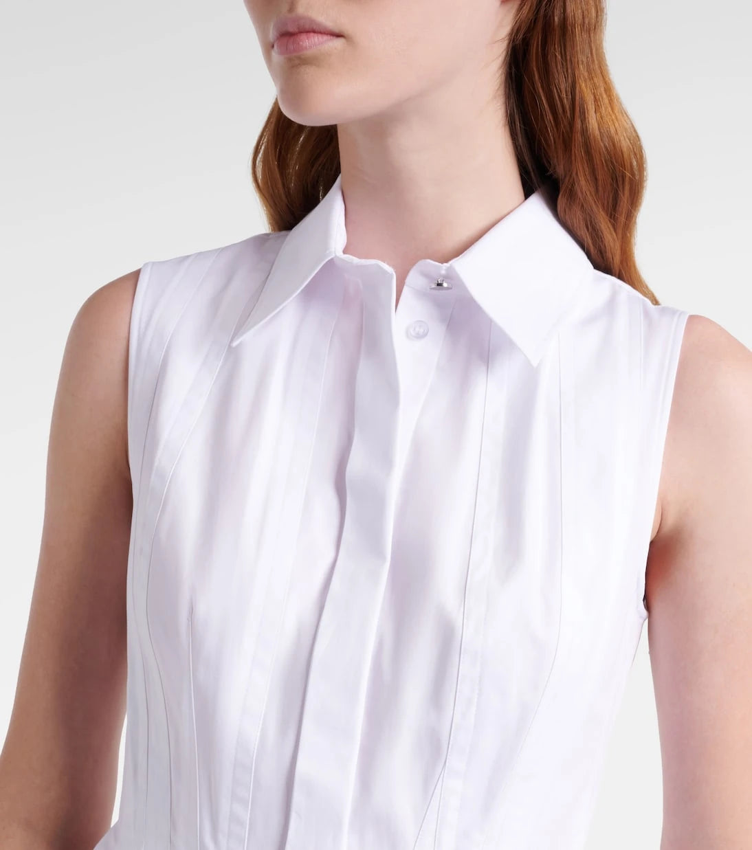 Sportmax - Certosa peplum cotton poplin shirt