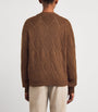 Weekend Max Mara Brown Rope Knit V-Neck Cardigan