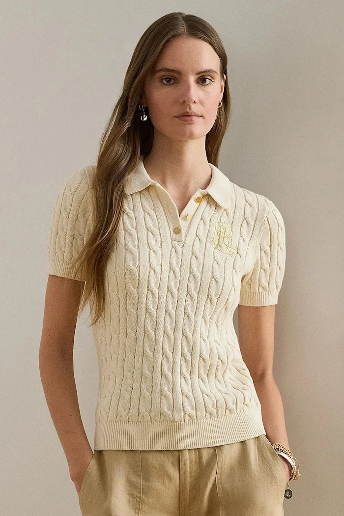 Lauren Ralph Lauren kadın kısa kollu pamuklu kazak