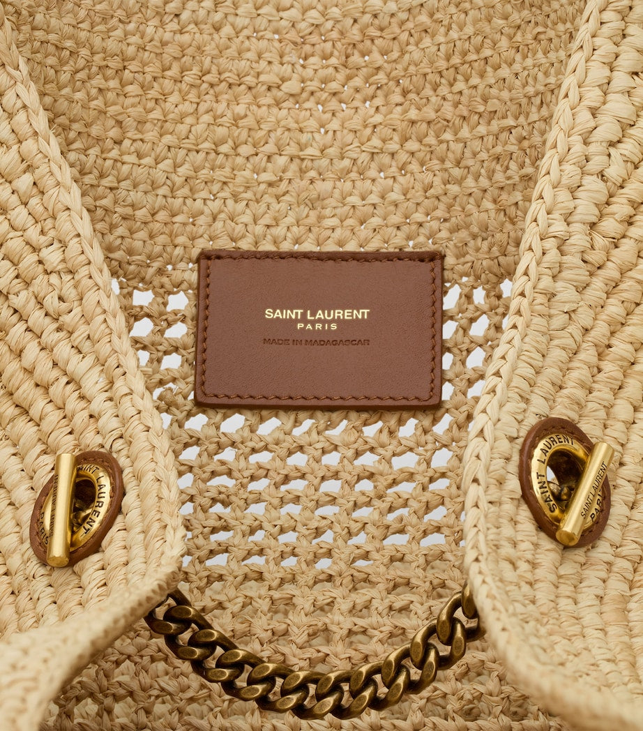Saint Laurent Brown Raffia Icare Tote Bag
