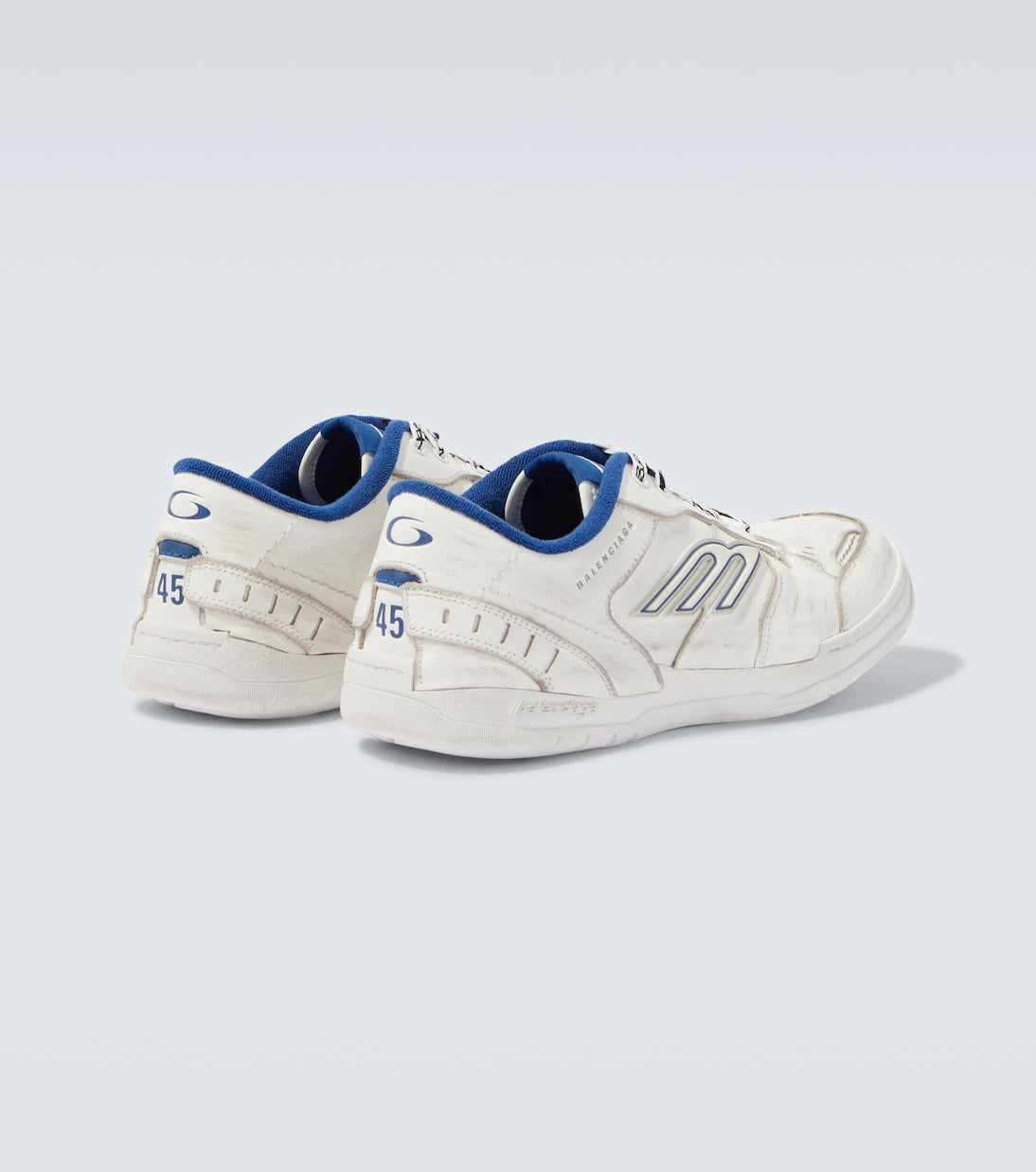 Balenciaga - Hamptons distressed leather sneakers
