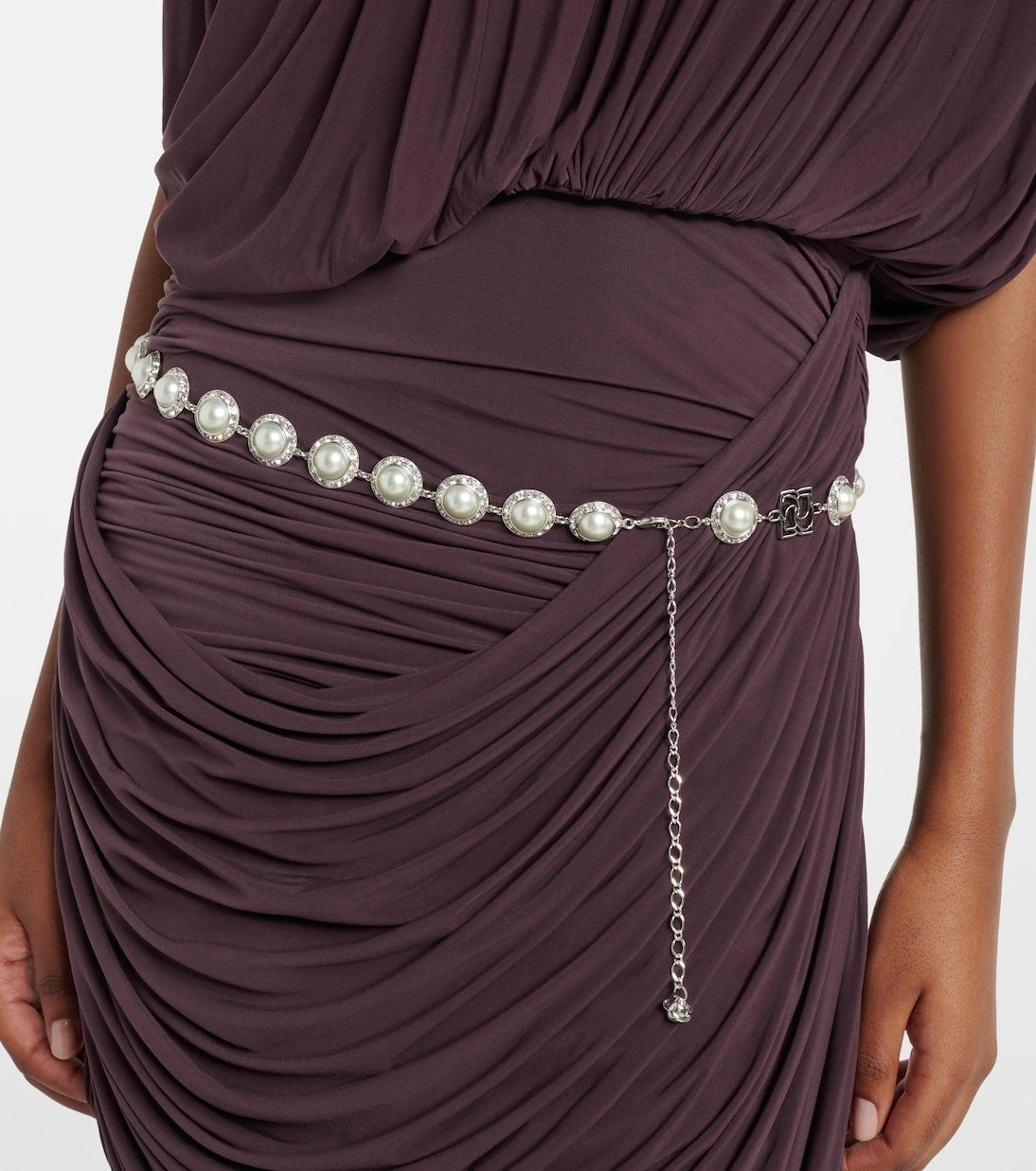 Magda Butrym - Crystal-embellished faux pearl belt