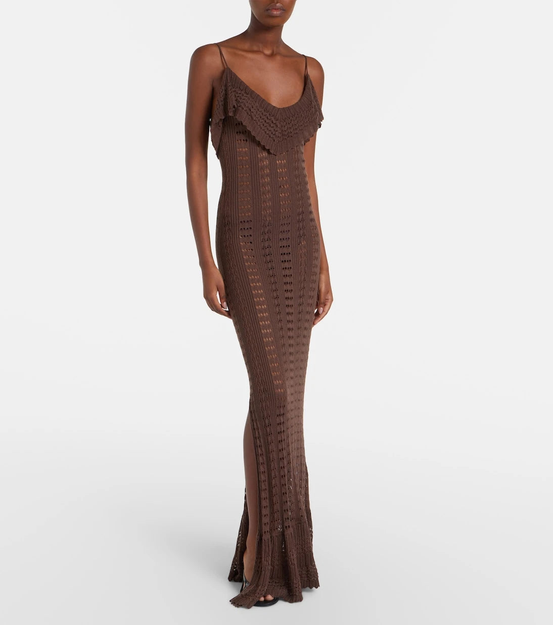 Aya Muse - Ruffled pointelle maxi dress
