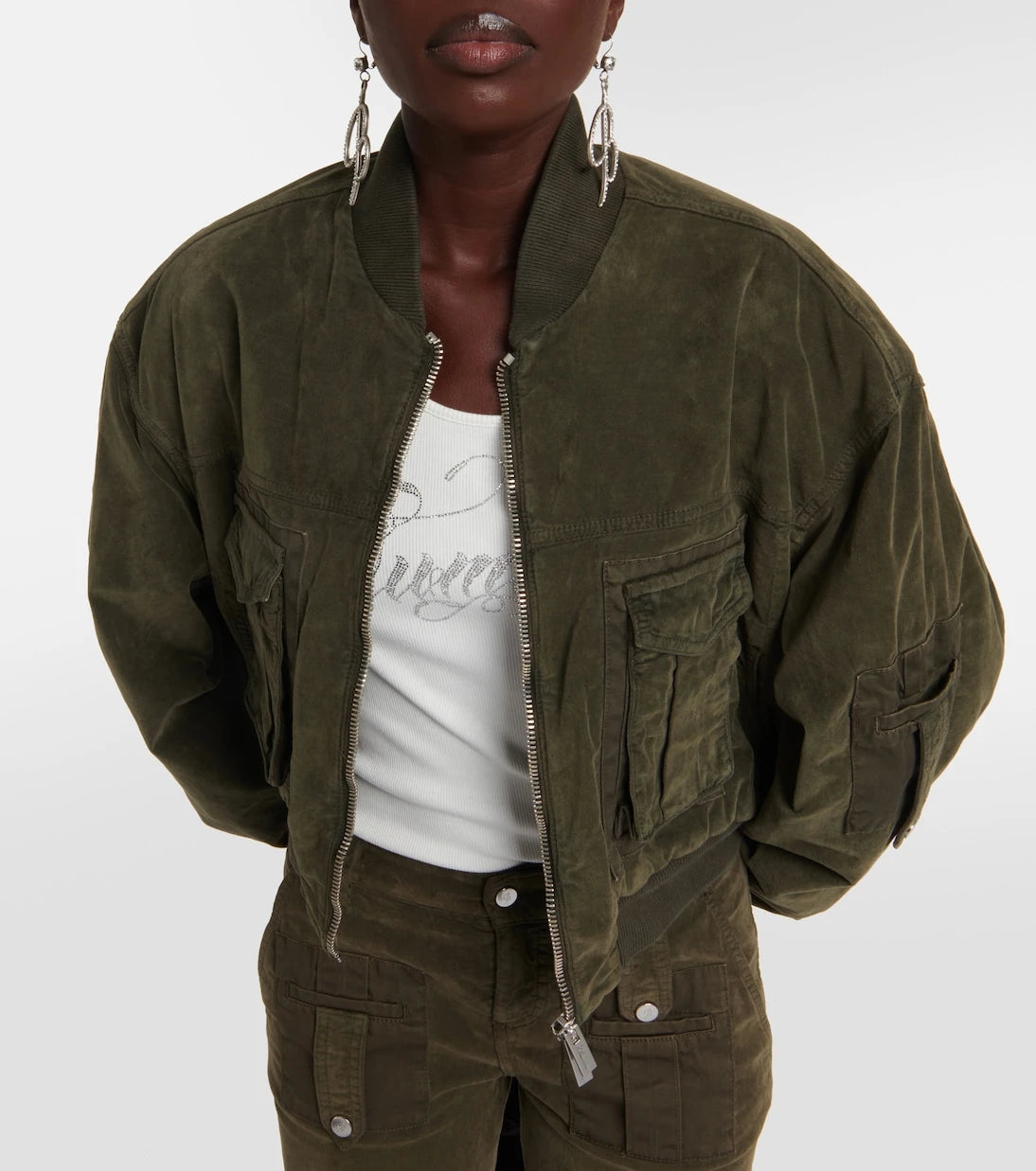 Blumarine - Velvet bomber jacket