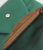 Max Mara Green Satin Envelope Clutch Bag