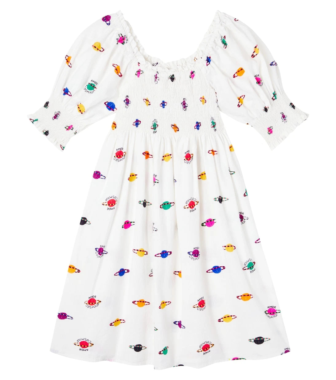 Fábula - Printed smocked cotton dress