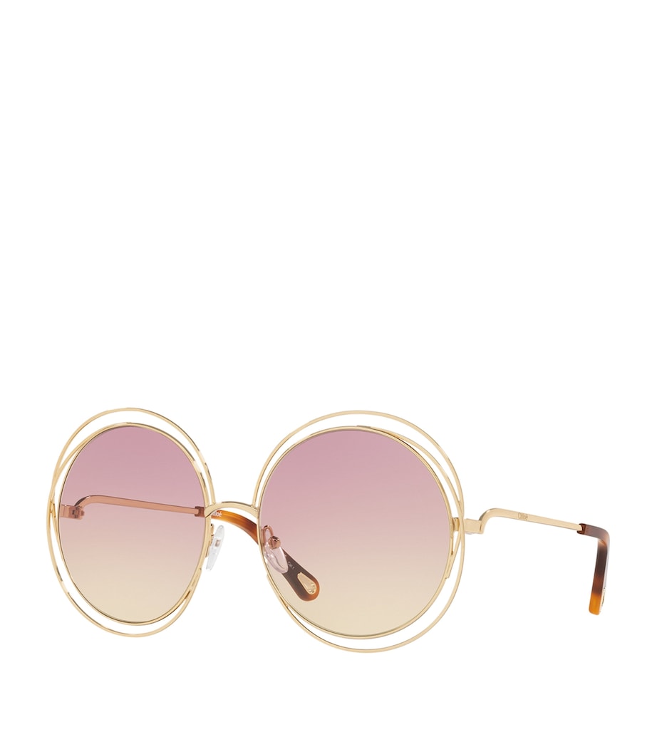 Gold Round Carlina Sunglasses
