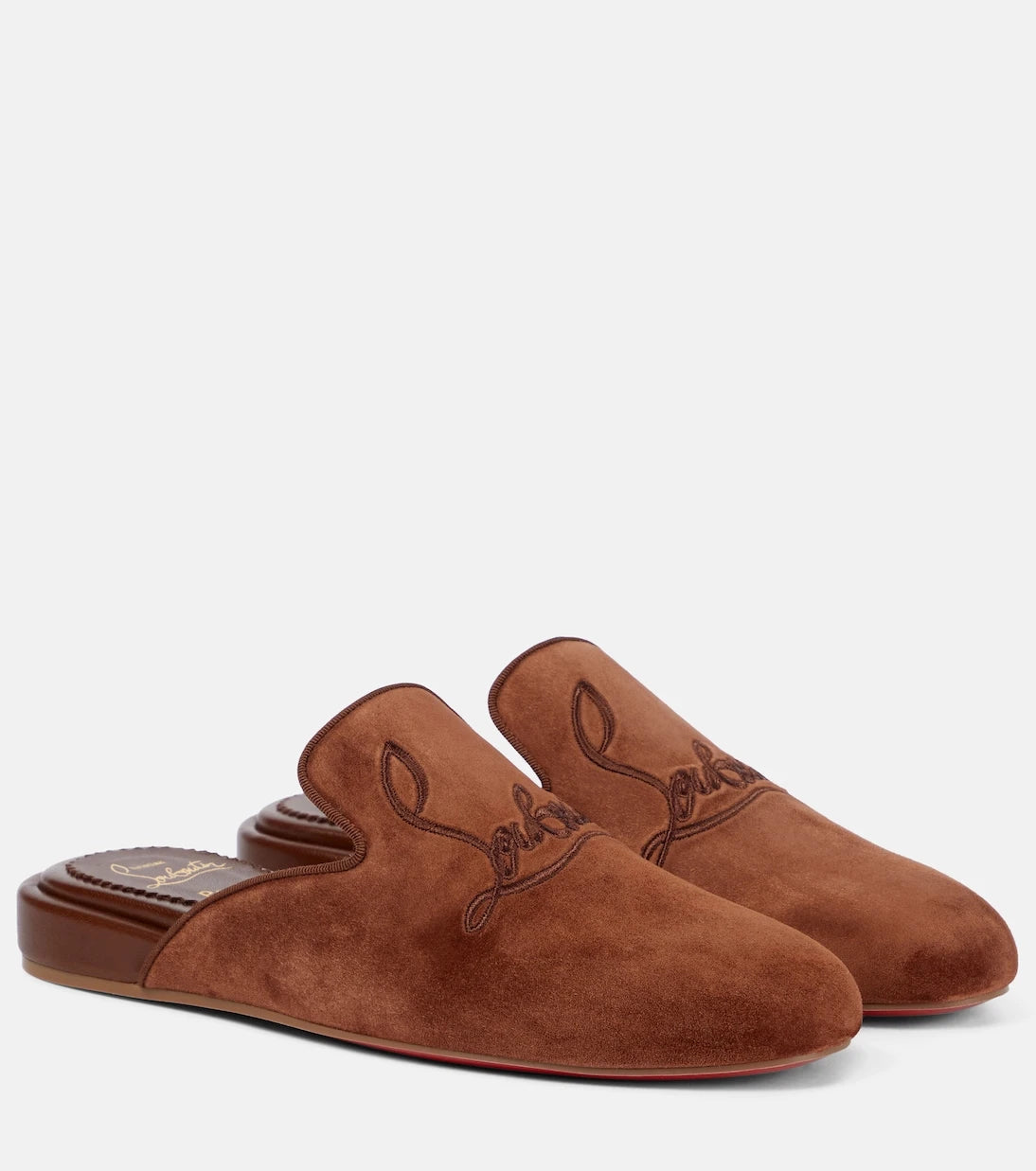 Christian Louboutin - Navy Coolito Donna suede slippers