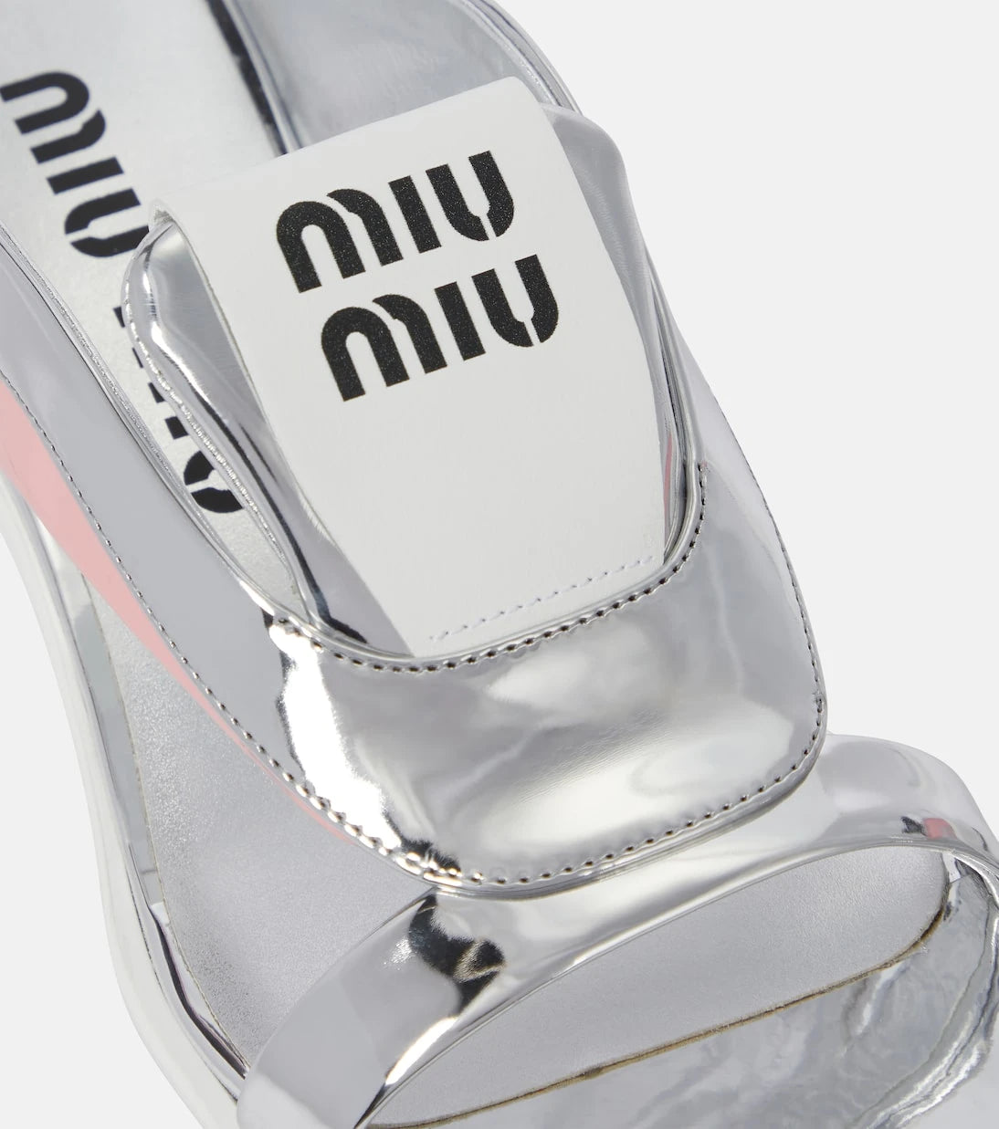 Miu Miu - Metalik deri sandaletler