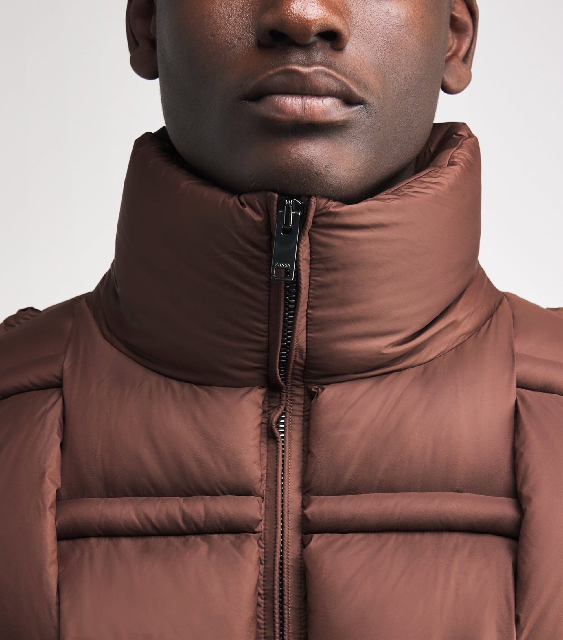 Raxxy Brown 3D Down-Filled Angular Puffer Jacket