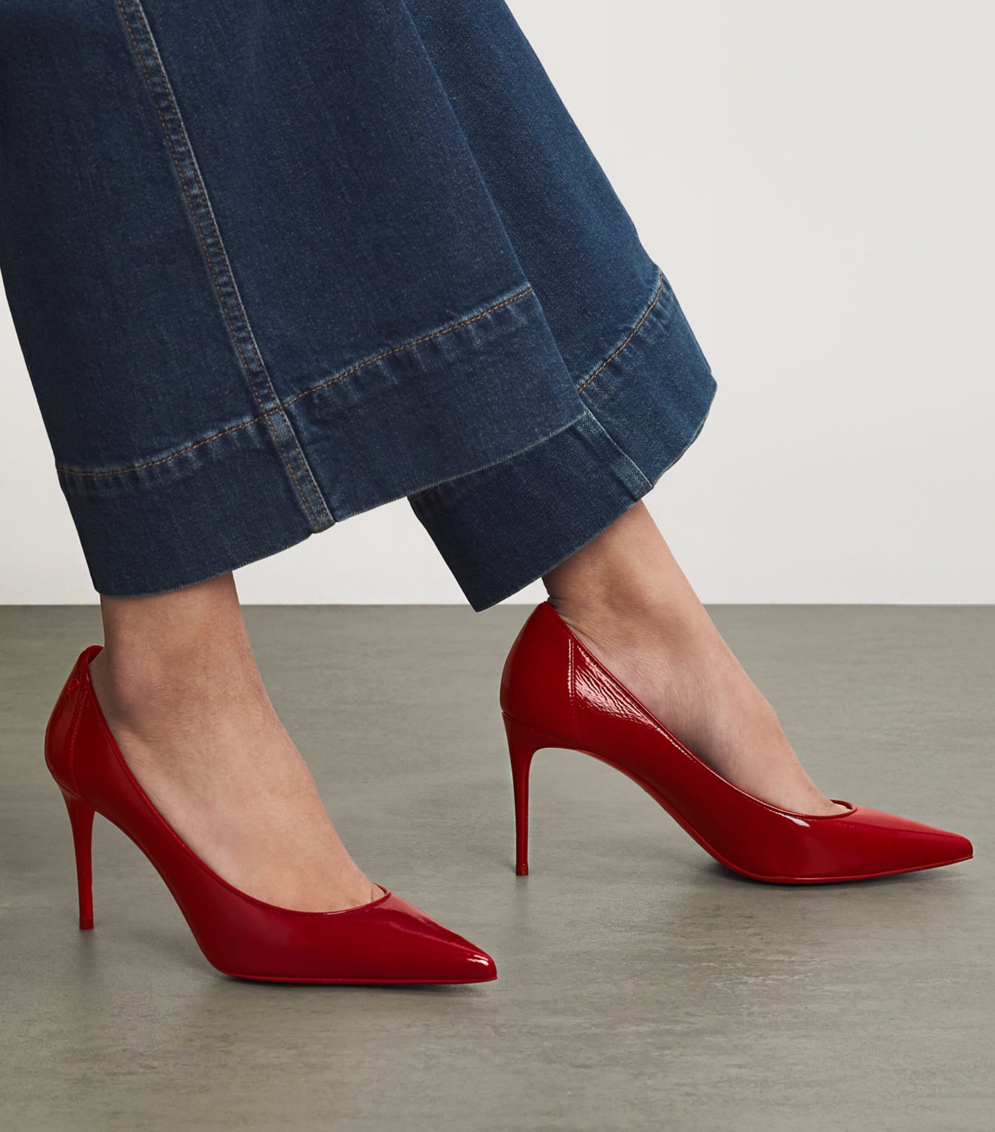 Christian Louboutin Red Sporty Kate Patent Leather Pumps 85